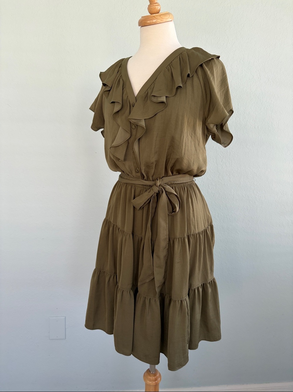 Lauren Ralph Lauren Black Label Satin Ruffle Tiered Dress - Picture 6 of 12